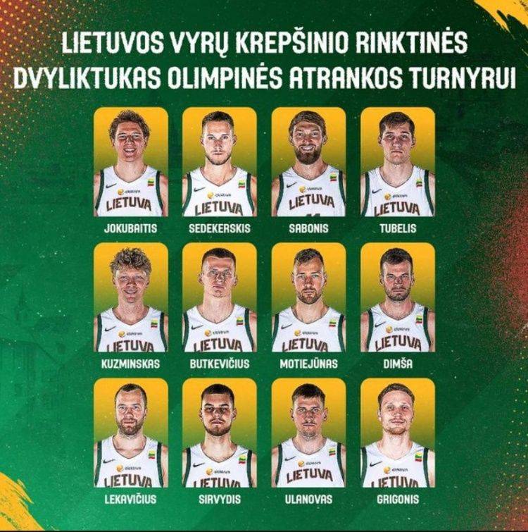 Lithuania Men's Basketball Olympic Qualifying Squad: Sabonis Leads, Valanciunas Absent, Motiejunas Included