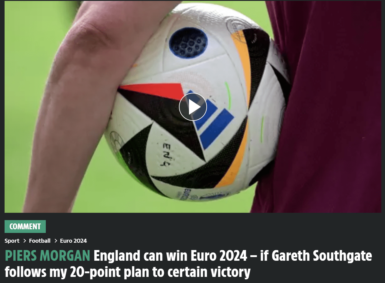 Morgan: England Can Win Euros If Southgate Follows My Advice