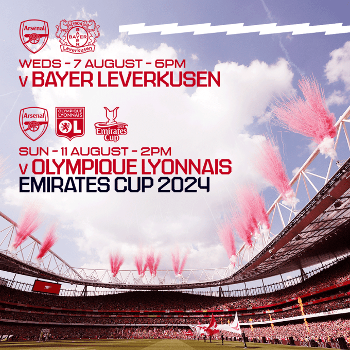 Official: Arsenal Announces August Schedule, Including Emirates Cup Clash with Ligue 1 Side Lyon
