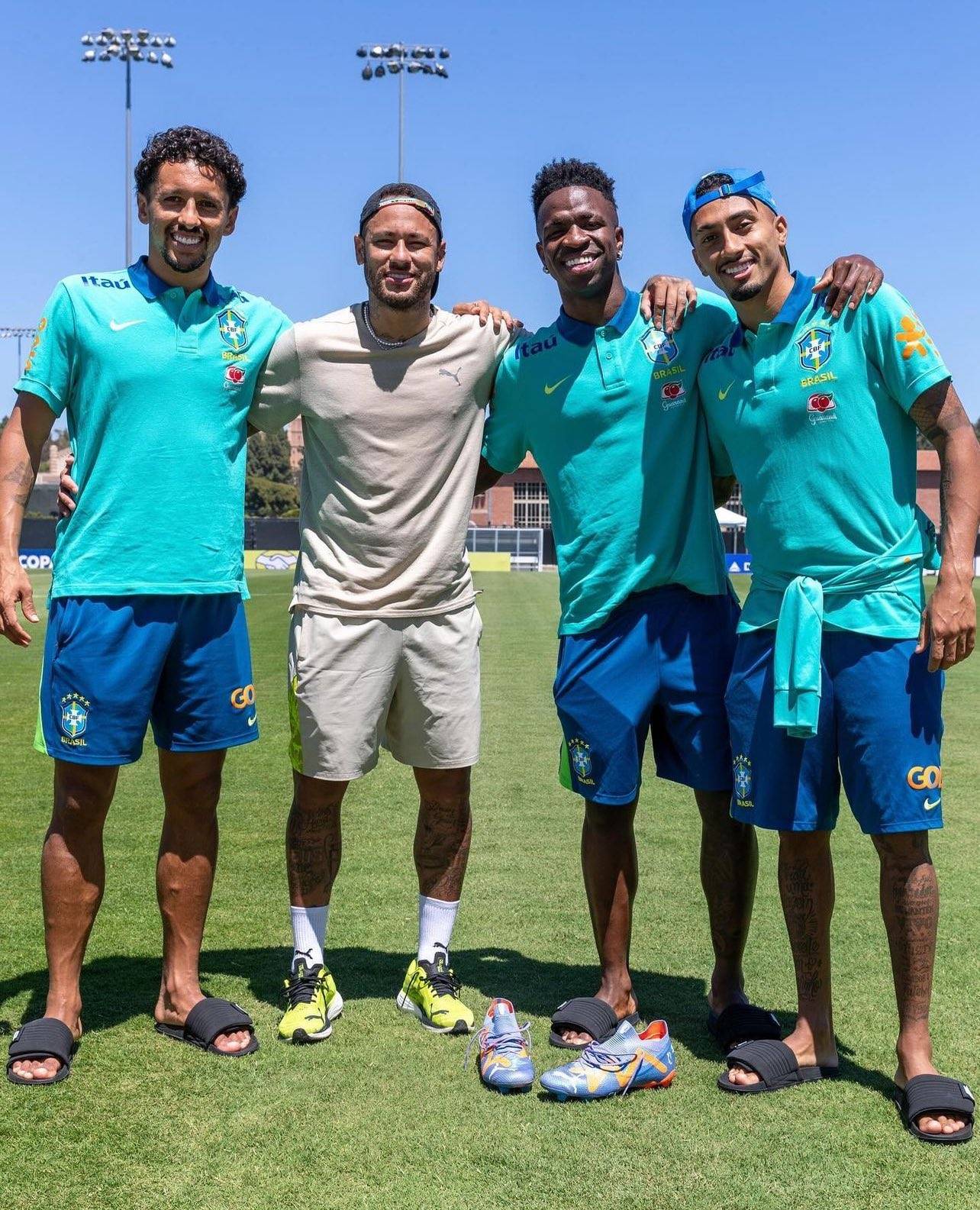 Neymar Drops by for a Visit! Shares Photos with Vinícius Jr. and Other Brazilian Internationals