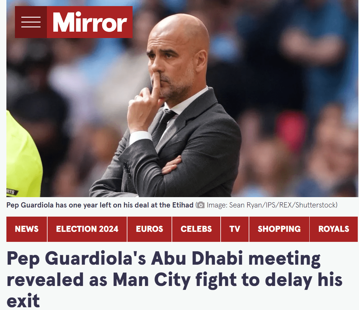 The Mirror: Manchester City owner Mansour makes desperate bid to keep Guardiola with huge new salary offer