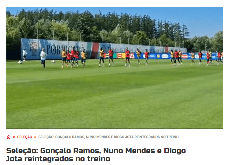 Portuguese Media: Gonçalo Ramos, Jota, and Nuno Mendes have returned to team training