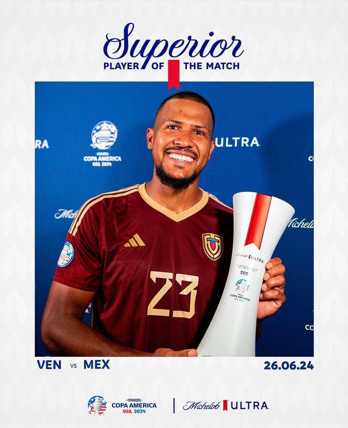 How fierce is Rondon? Copa America's consecutive Man of the Match with goals and assists