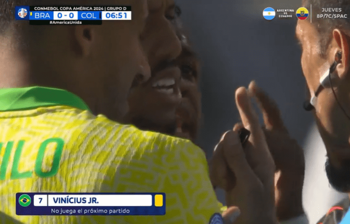 Vinícius Júnior Picks Up Yellow Card Early, Set to Miss Final Against Uruguay Due to Suspension