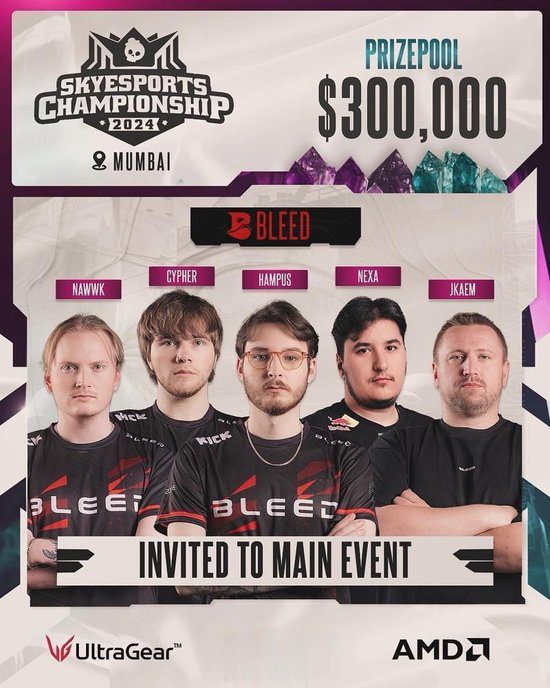 FURIA Withdraws, BLEED and Others Receive Invites to Skyesports Championship