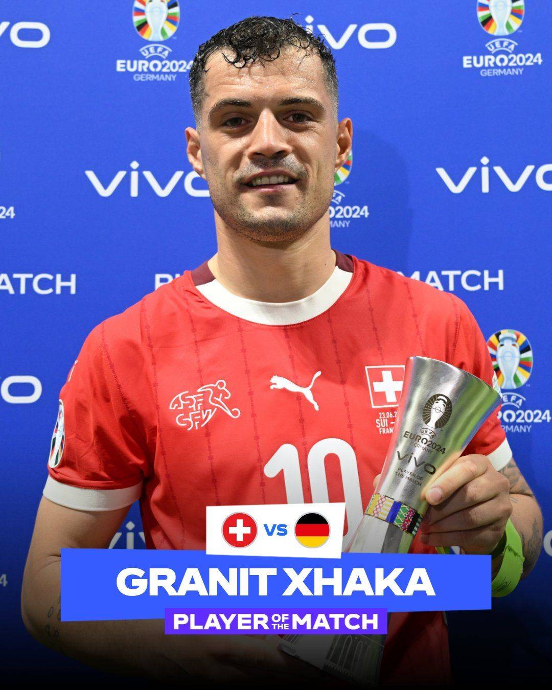 Official: Xhaka named Man of the Match in Switzerland vs Germany