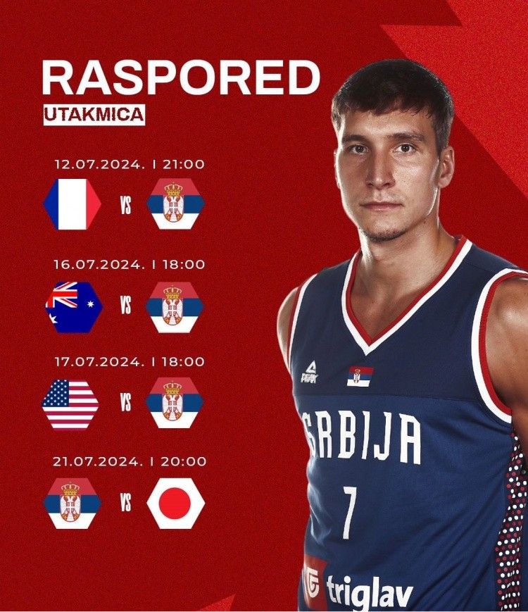 Serbian Basketball Association Announces Exhibition Game Schedule: Will Face France, Australia, USA, and Japan in Order