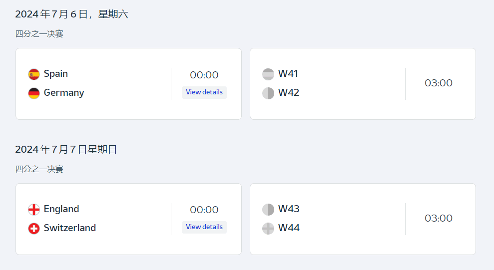 UEFA Euro Cup Quarterfinals: Spain vs. Germany, England vs. Switzerland