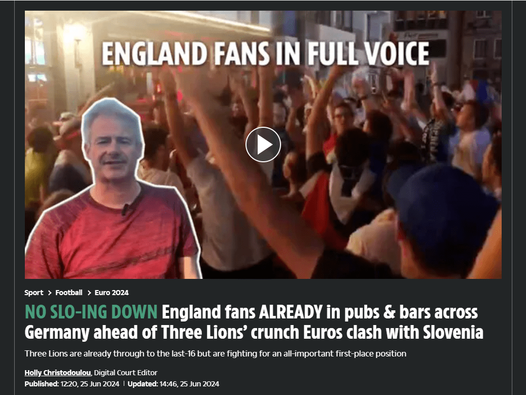 The Sun: Over 50,000 England fans to gather in Cologne pubs ahead of Slovenia match