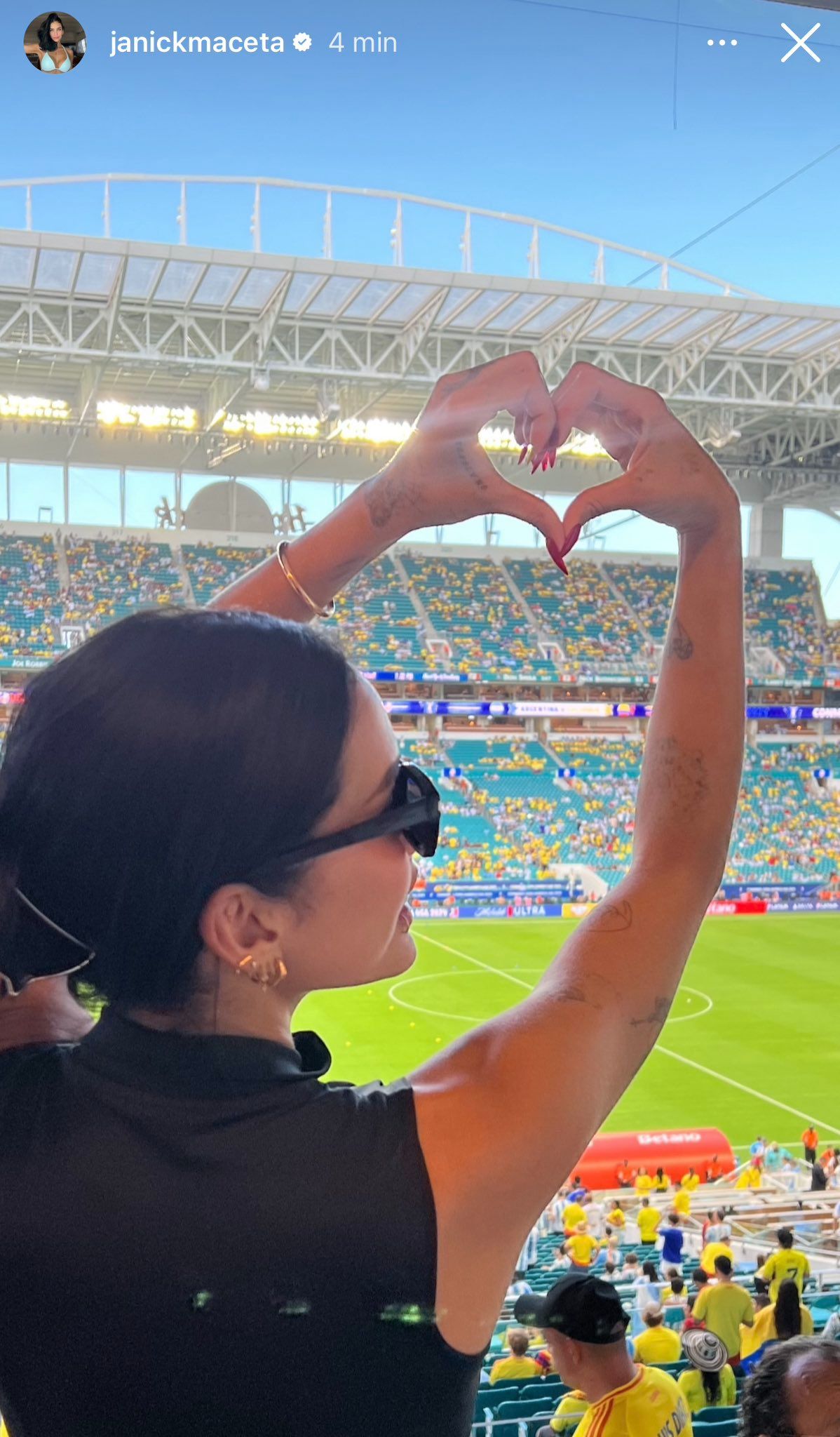 Former Miss Peru Spotted at the Finals, Cheering for Colombia