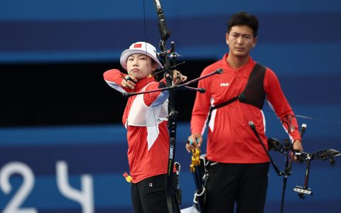 Archery Mixed Team_Final: Chinese Pair Yang Xiaolei_Wang Yan Eliminated by Spain in Defeat