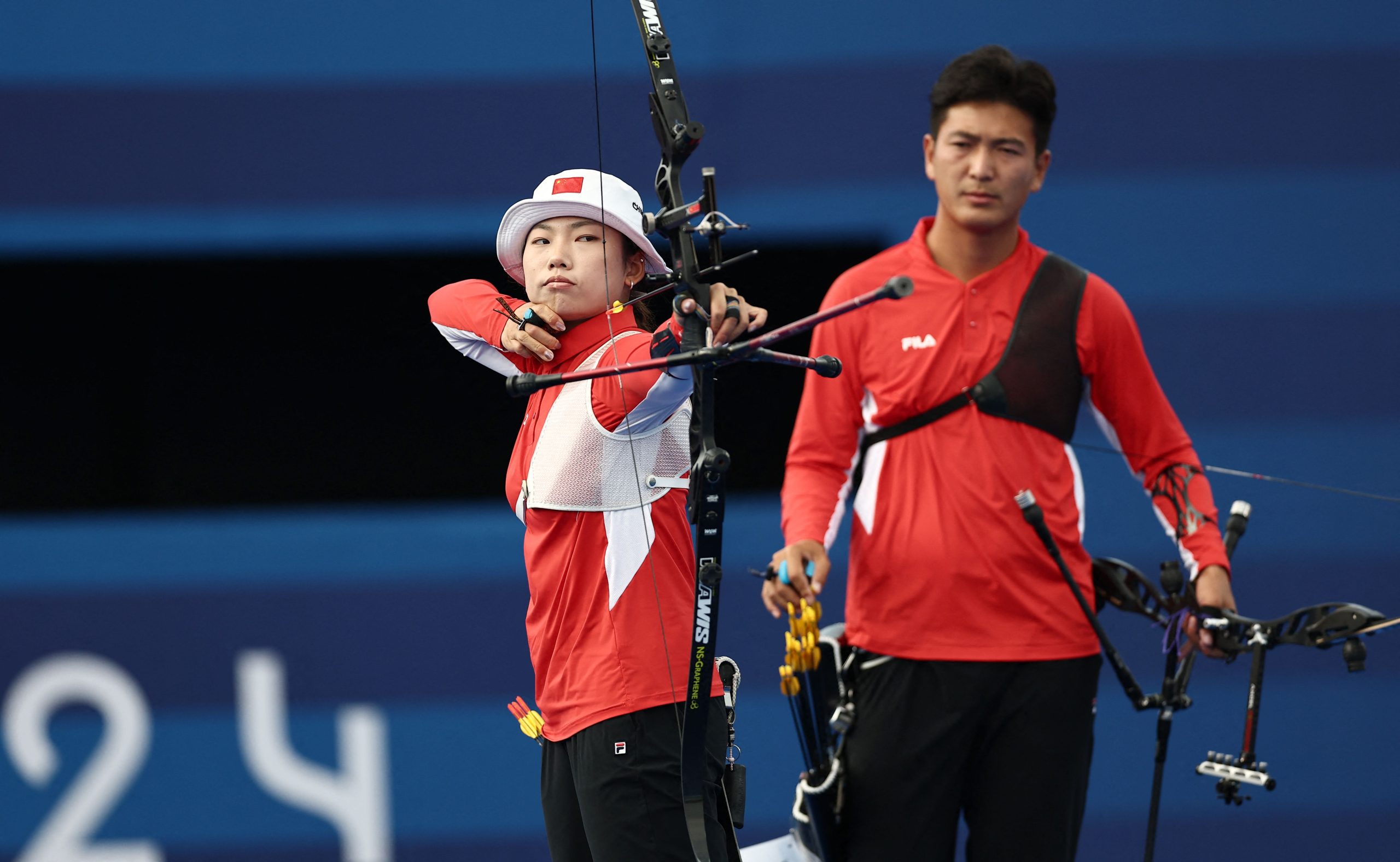 Archery Mixed Team_Final: Chinese Pair Yang Xiaolei_Wang Yan Eliminated by Spain in Defeat