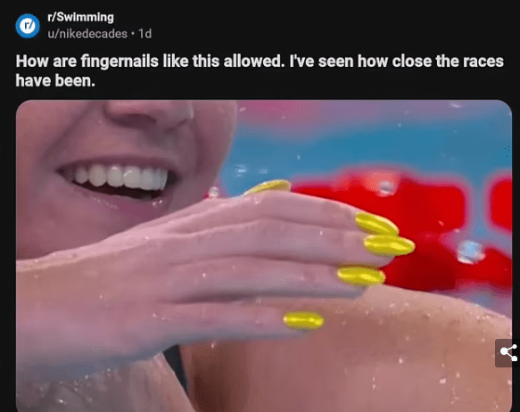 Spectators Question Australian Swimmer's Manicure: Don’t These Count as Mini Fins?