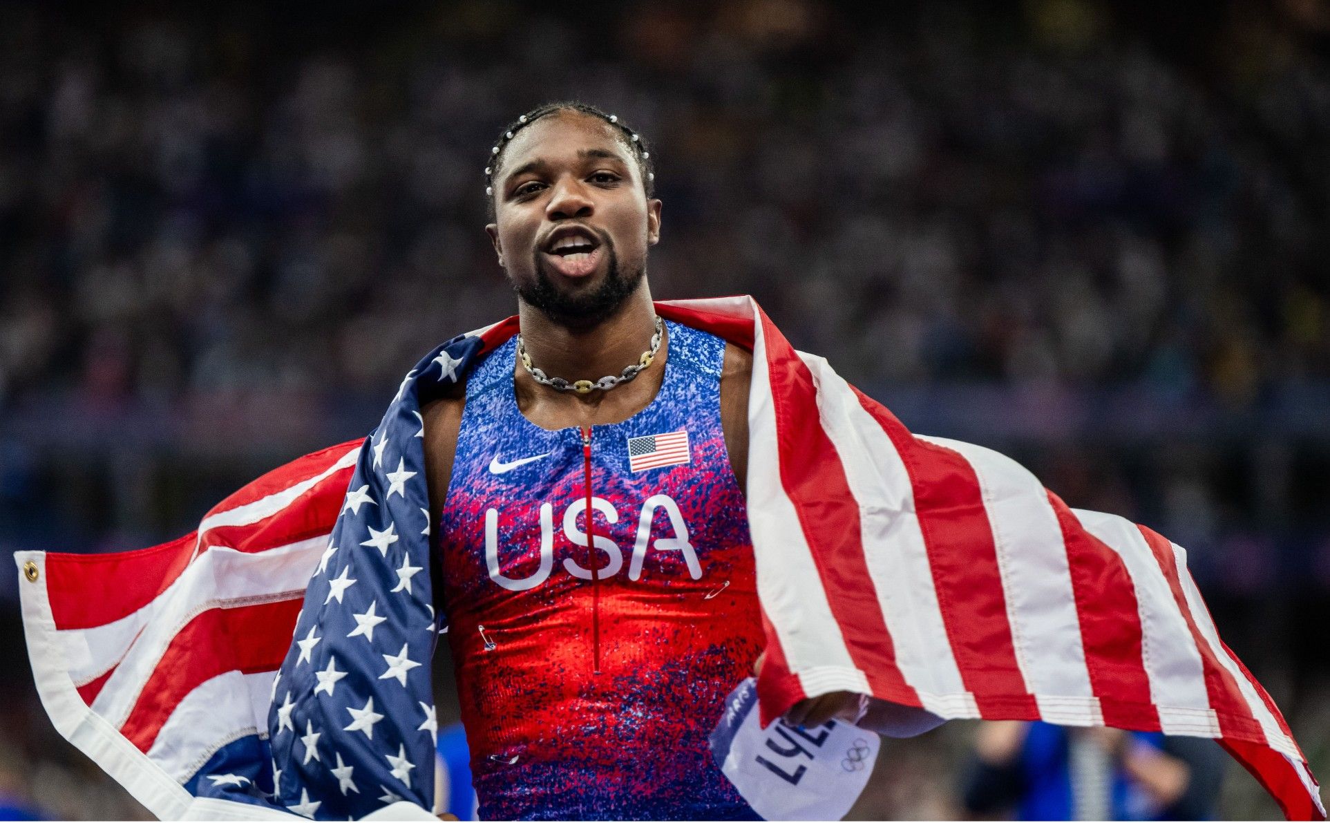 American Noah Lyles Wins Olympic 100m Gold