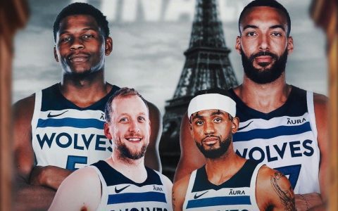 The Timberwolves officially release a poster to cheer on their four players who have advanced to the Olympic quarterfinals!