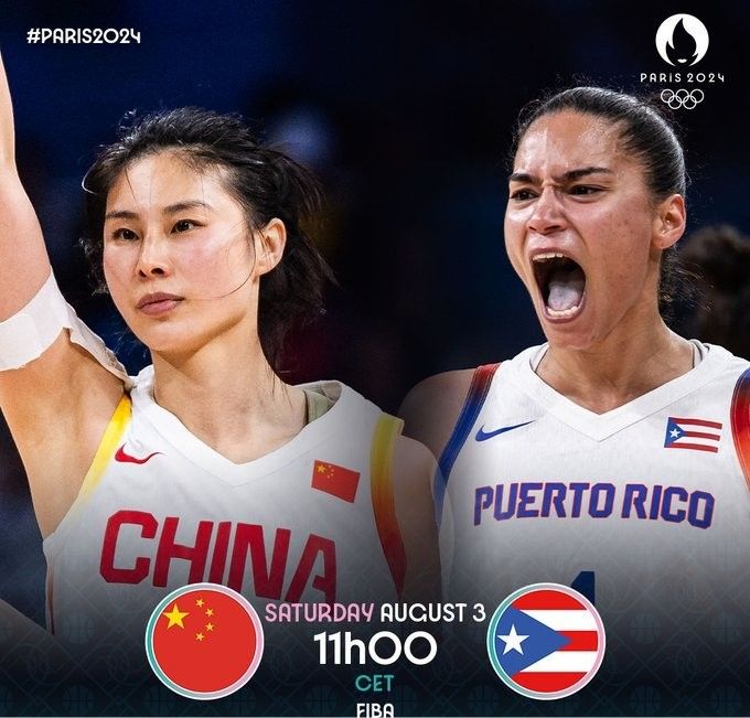 China Women's Basketball Team vs. Puerto Rico Starters: Wang Siyu, Li Meng, Zhang Ru, Huang Sijing, Li Yueru