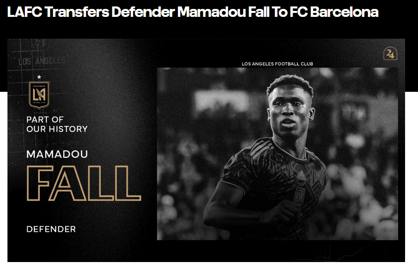 LAFC Official: Defender Mamadou Fall Transfers Permanently to Barcelona