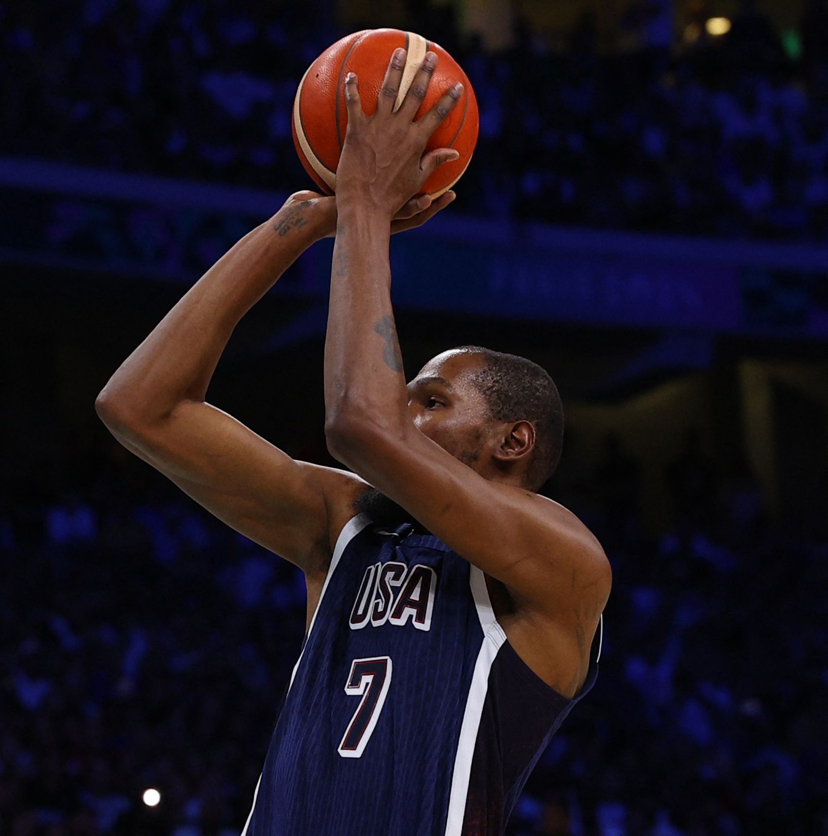 Summer Olympics Men's Basketball Semi-Final: James & Durant Combined Scoring Leads USA Over Serbia