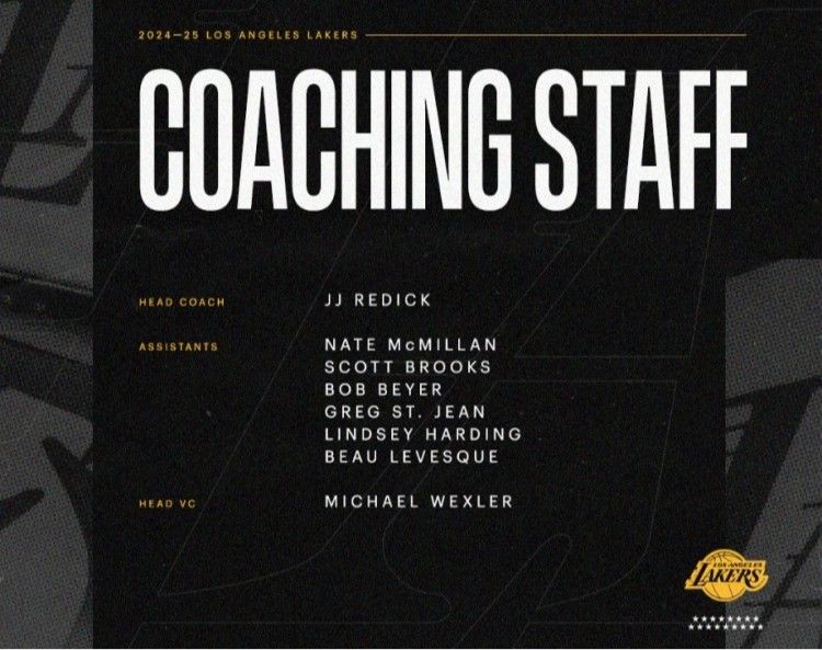 Lakers Official Announcement: Coaching Staff for the Season – Redick as Head Coach with Several Assistant Coaches