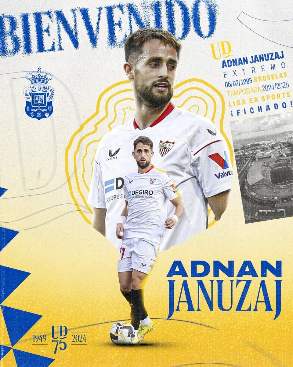 Official: Sevilla Winger Adnan Januzaj Joins Las Palmas on Loan