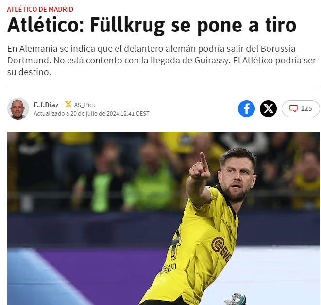 West Media: Atlético de Madrid Seeks Morata Replacement, Interested in Signing Dortmund Center-Forward Flickrug