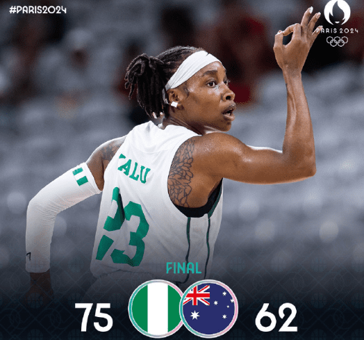 Create History! Nigeria Women's Basketball Team Defeats Australia for Their First Olympic Victory