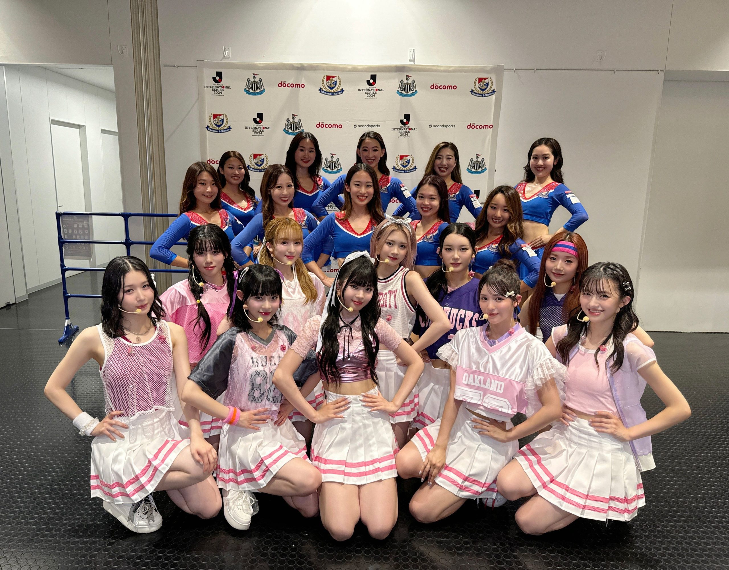 Japanese Girl Group ME_I Performs with Sailor Cheerleaders to Hype Pre-Season Game