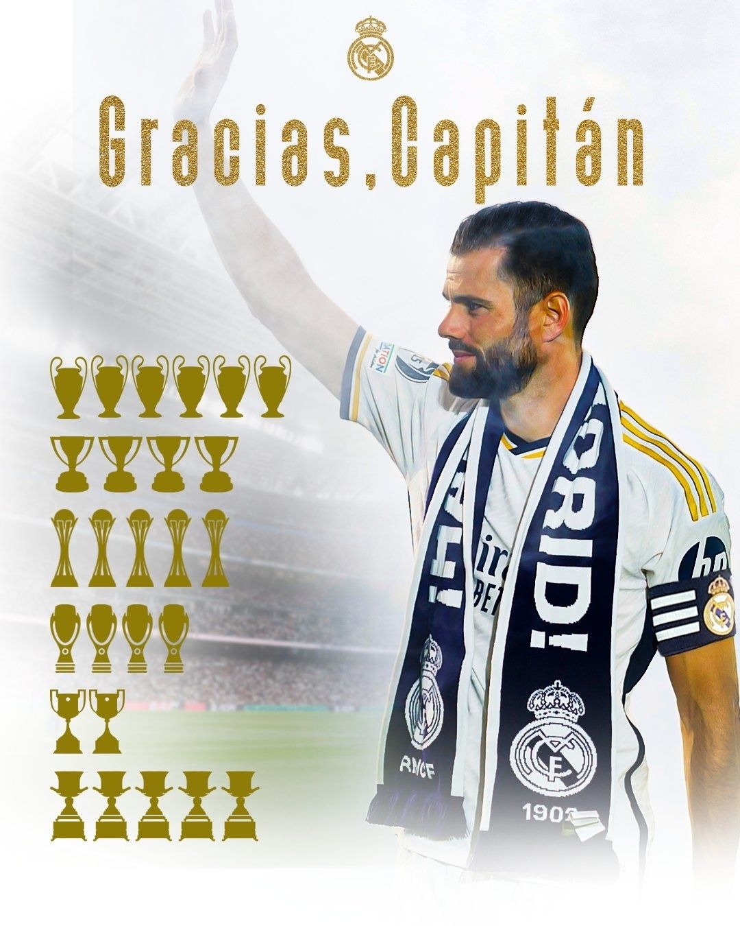 Official: Real Madrid to Hold Farewell Ceremony for Former Captain Nacho on the 24th at 7 PM