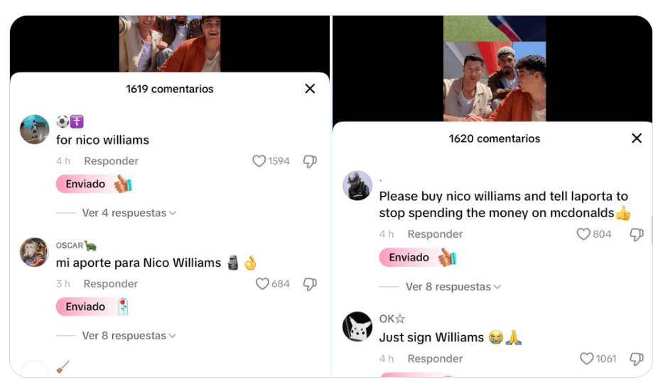 Reuters: Barça Fans Launch Crowdfunding Campaign on Social Media to Help Club Sign Nico Williams