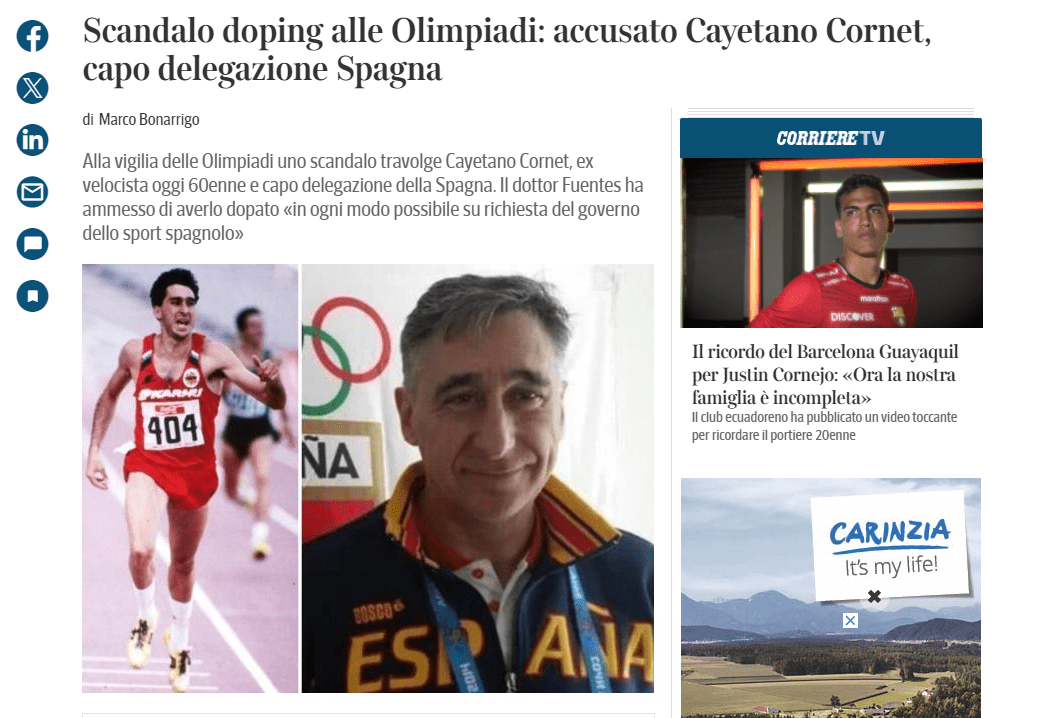 Super Scandal! Renowned Doctor Exposes Spanish Olympic Team Doping in 1992, Targeting Current Head of Delegation