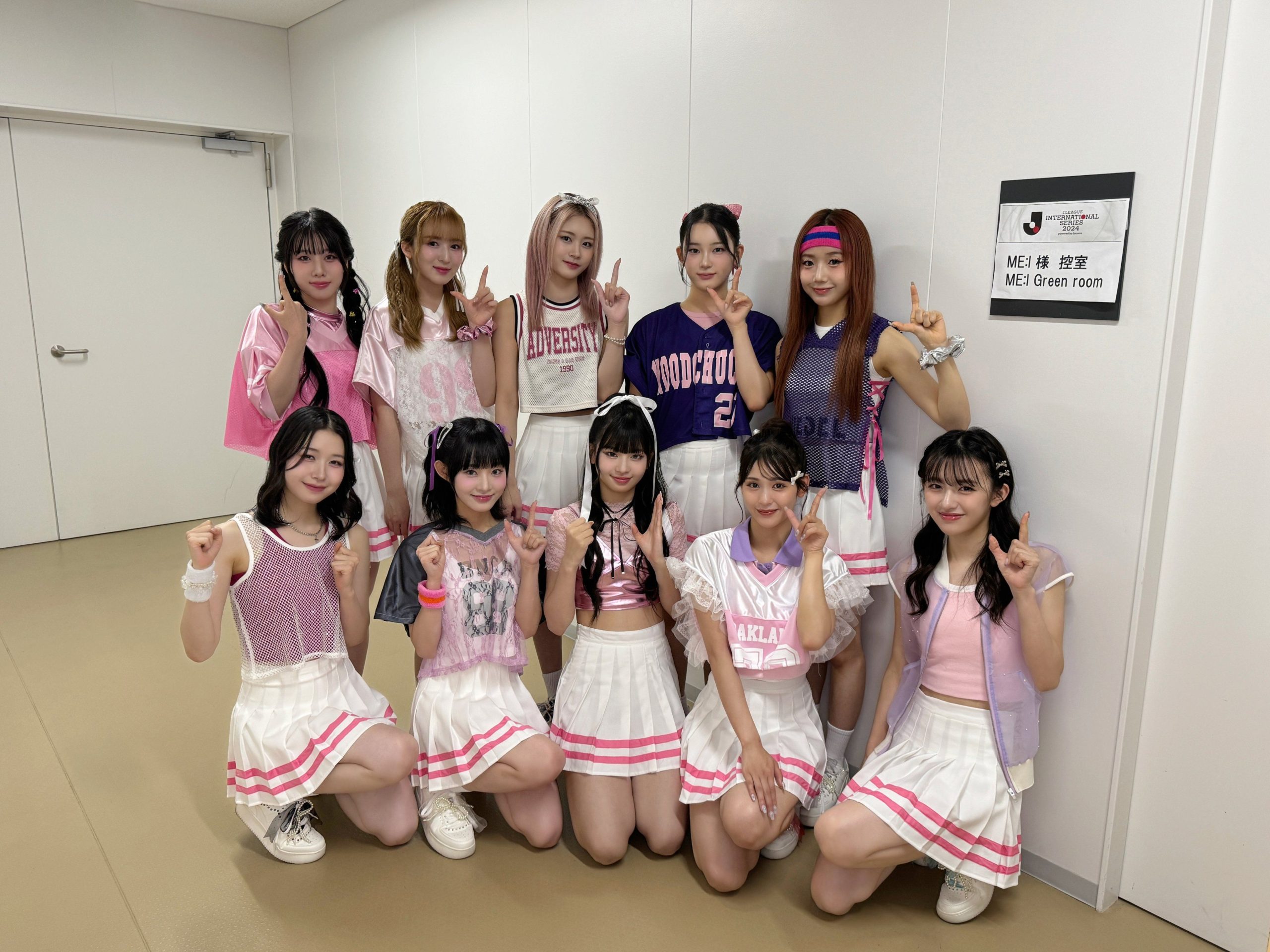 Japanese Girl Group ME_I Performs with Sailor Cheerleaders to Hype Pre-Season Game