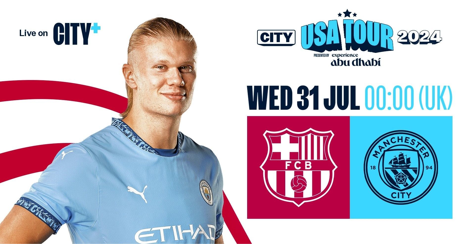 Delayed by nearly an hour! Official: The Manchester City vs Barcelona friendly match will kick off at _