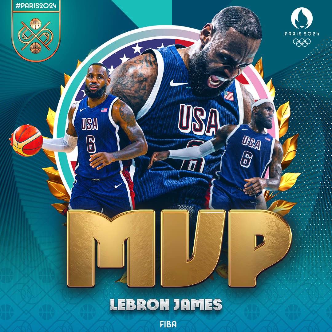 FIBA Official: LeBron James Named MVP of Men's Basketball at Paris Olympics!