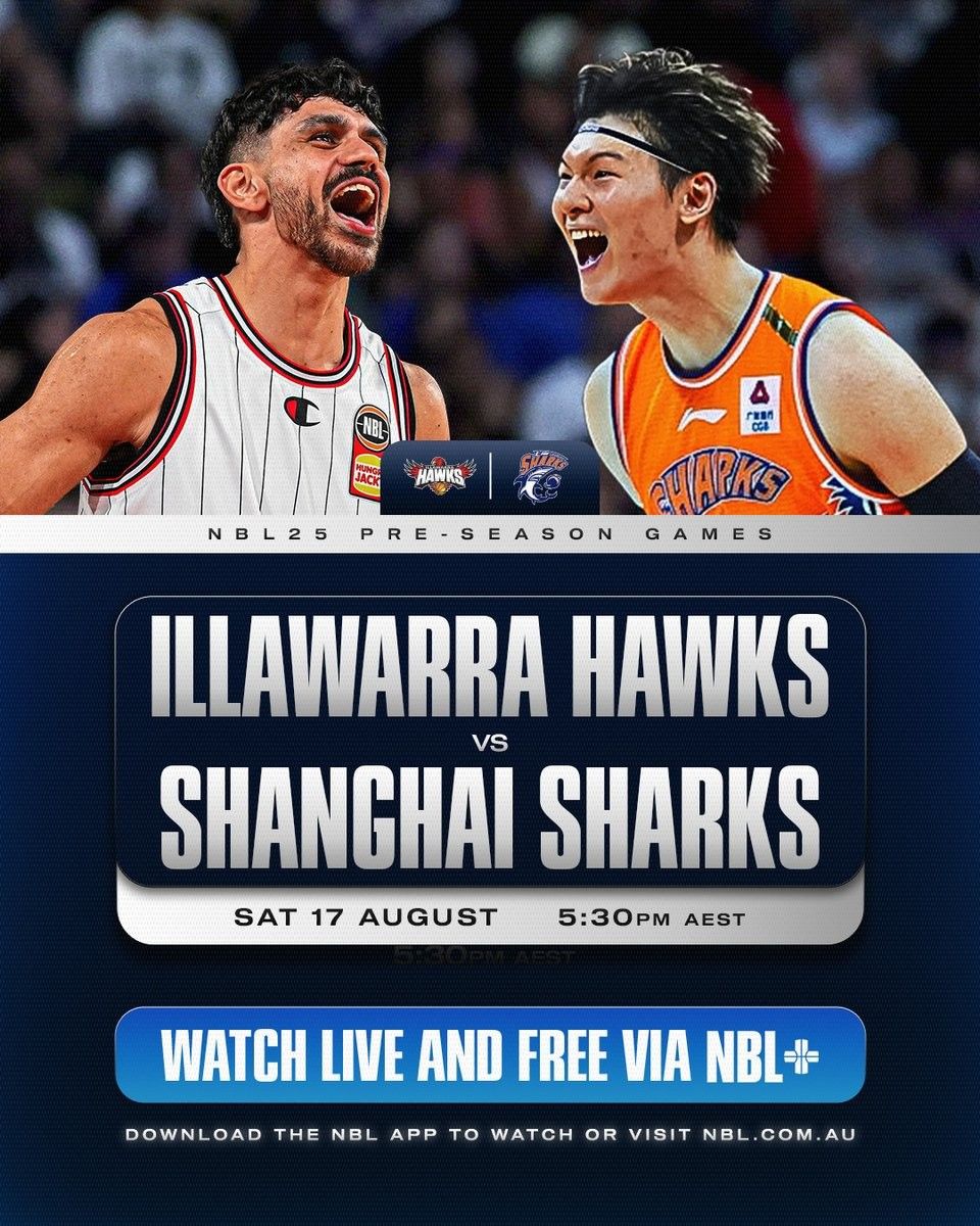 Illawarra Hawks VS Shanghai Sharks: Wang Zhelin & Liu Zheng Lead the Starting Lineup