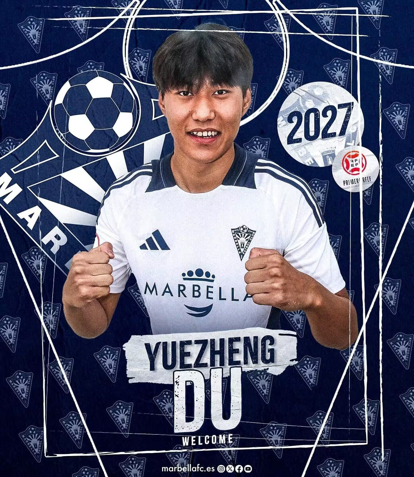 Battle in the Segunda Federación! Official: Guoqing's Forward Du Yuezheng Joins Marbella