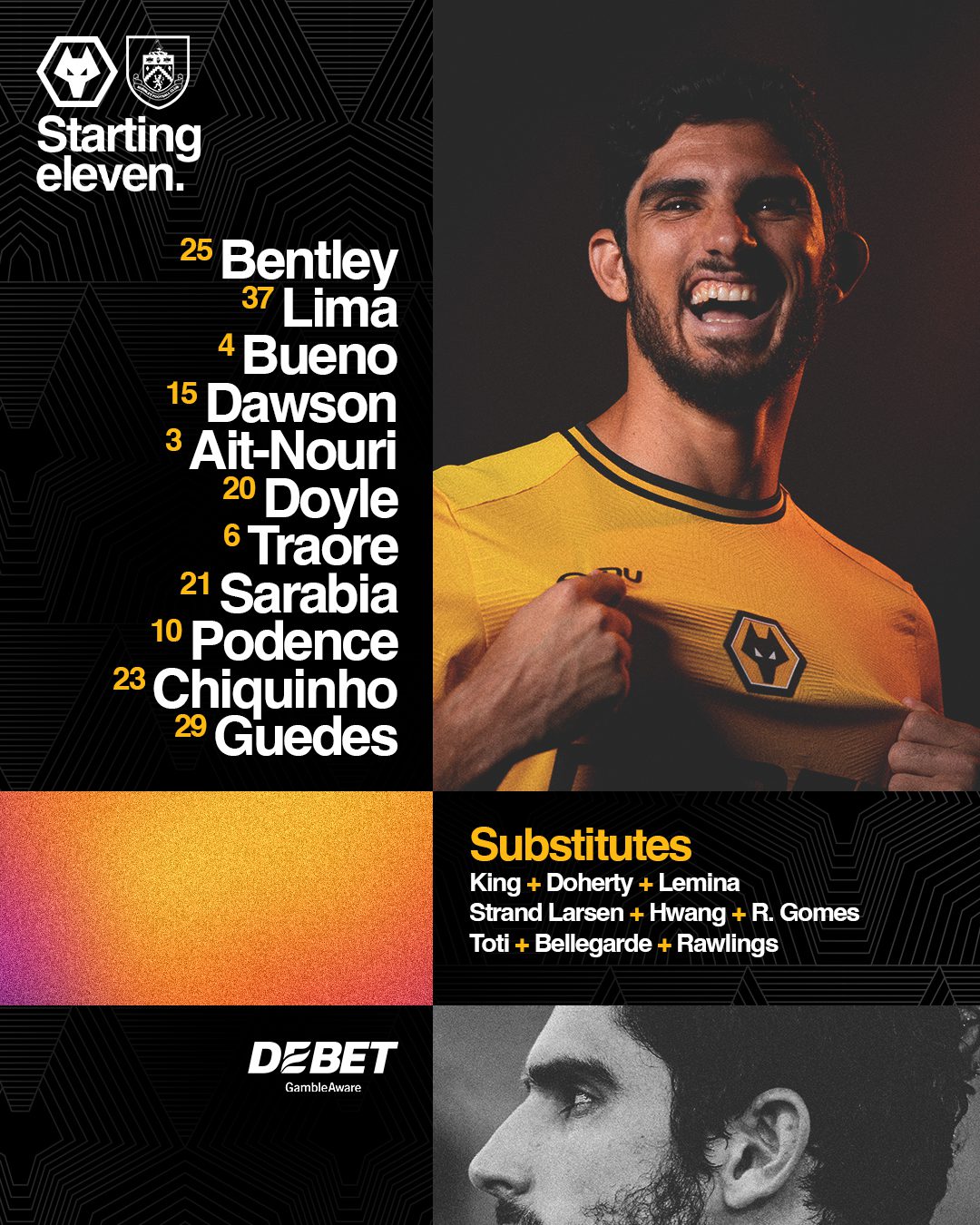 Wolves vs. Burnley Starting Lineups: Traoré Leads! Rodríguez Included, Hwang Hee-chan on the Bench