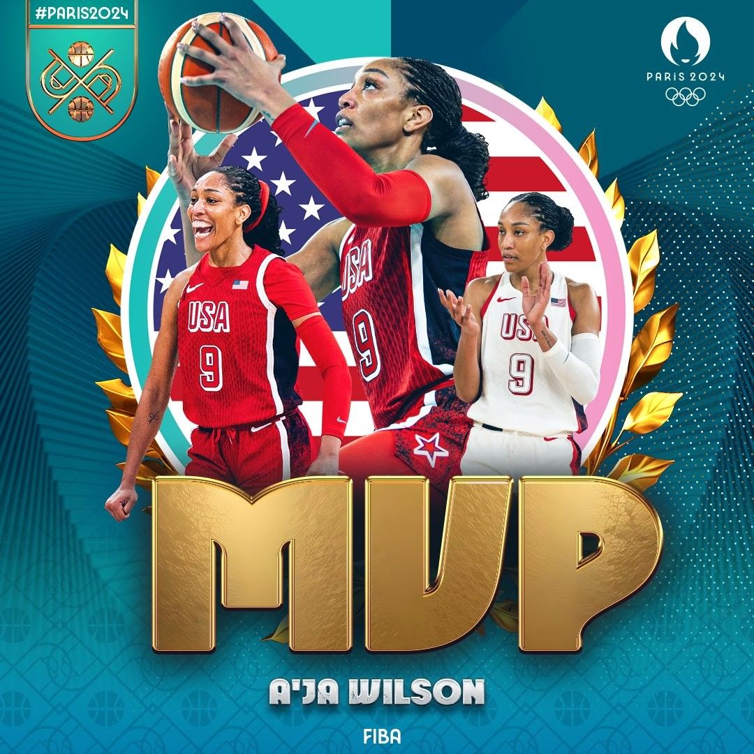 FIBA Official: US Player Wilson Named MVP of Women's Basketball at Paris Olympics