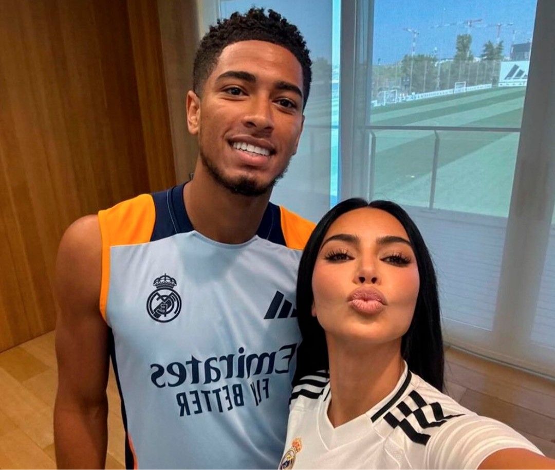 Real Style! Kim Kardashian Visits Bernabeu, Takes a Photo with Real Madrid President Florentino Perez