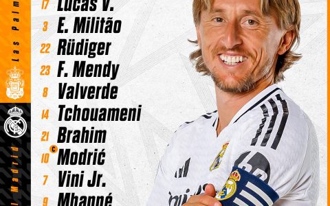 Real Madrid vs Las Palmas Starting Lineup: Mbappe, Vinicius Lead the Team with Rodrigo on the Bench and Modric Starting