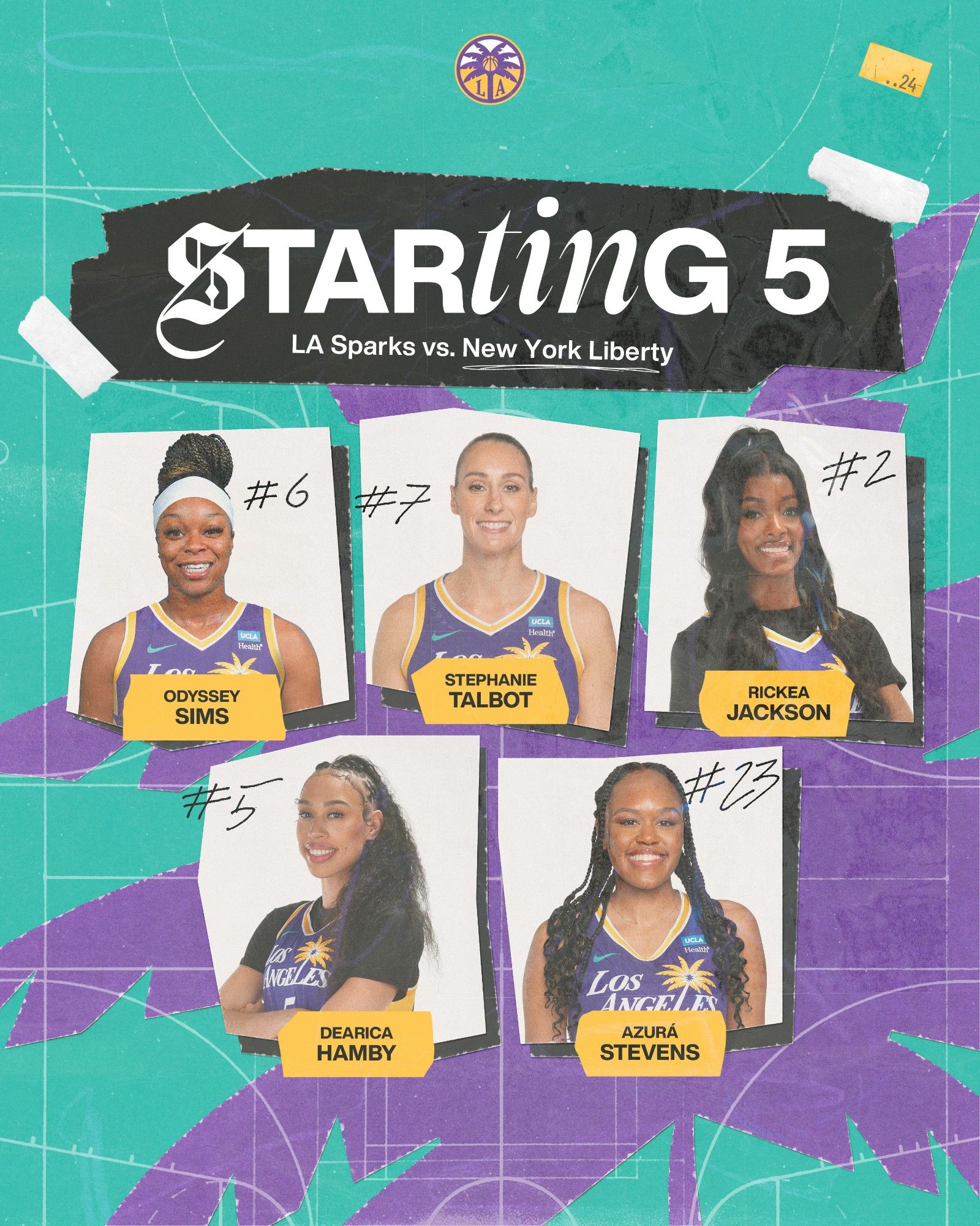 Sparks vs. Liberty Starters: Cambage vs. Stewart