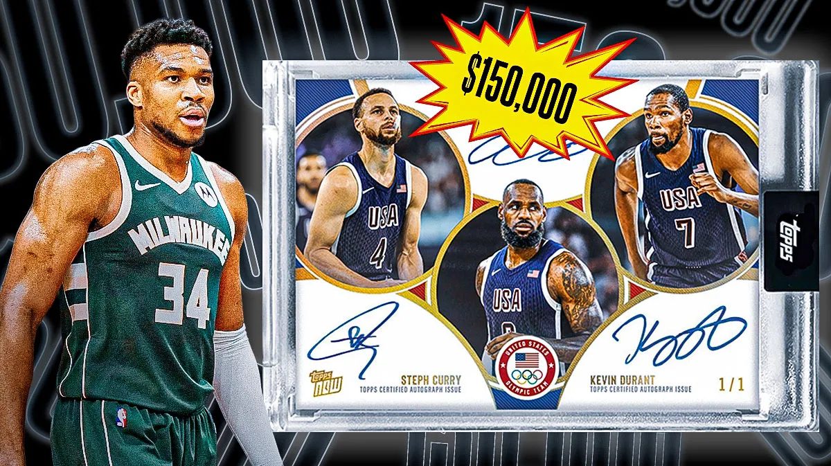 Jordan, Curry, and Durant Olympic Triple-Signed Card Currently Bids at ,000; Giannis Deletes Comment Offering Double the Price