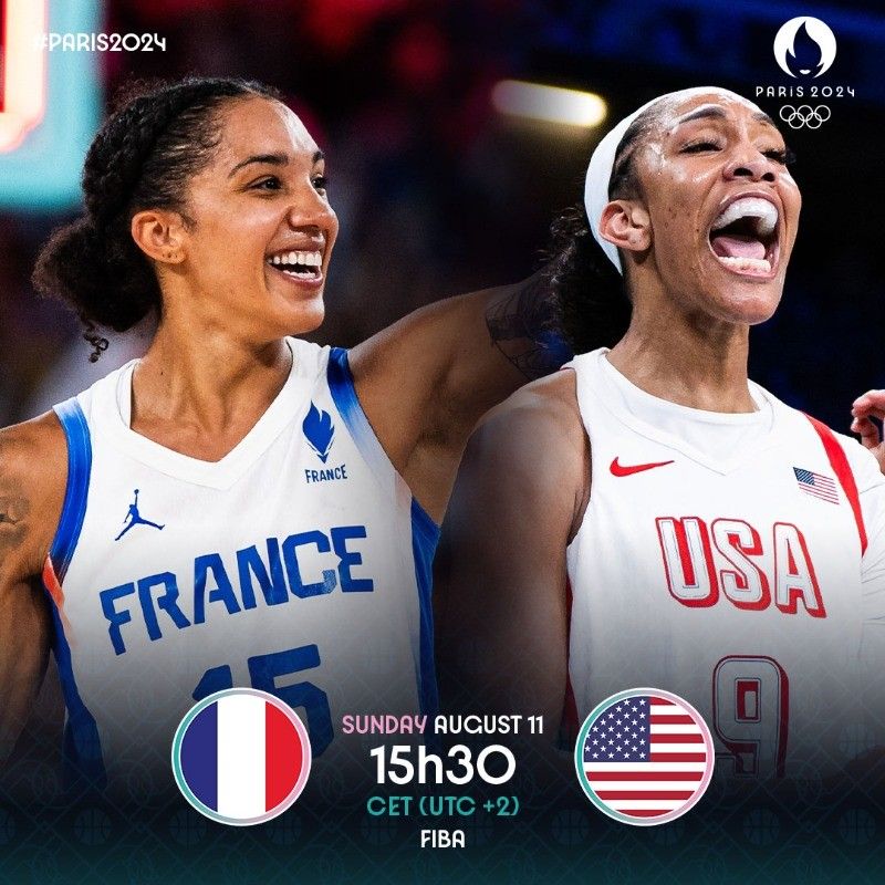 The French Women's Basketball Team Showed Great Momentum, Once Leading by Several Points; Trailing the U.S. Team by the End of the Third Quarter