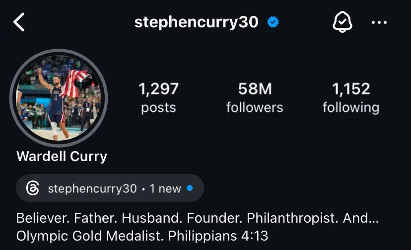 Curry Updates Social Media Bio, Removes Warriors Player Status, Adds Olympic Gold Medalist