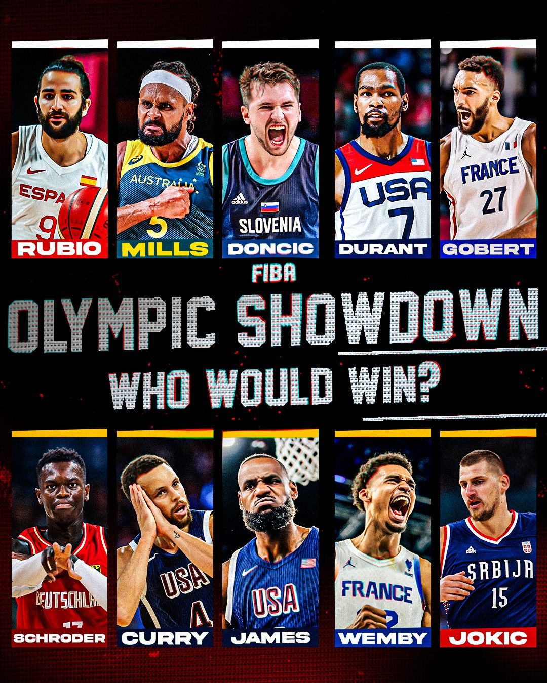 Tokyo Olympics PK Paris Olympics! FIBA: Two All-Star Basketball Lineups, Who Would Win?