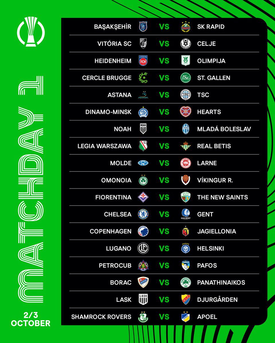 The Europa Conference League reignites this week! Chelsea hosts Gent, and Real Betis travels to face Legia Warsaw