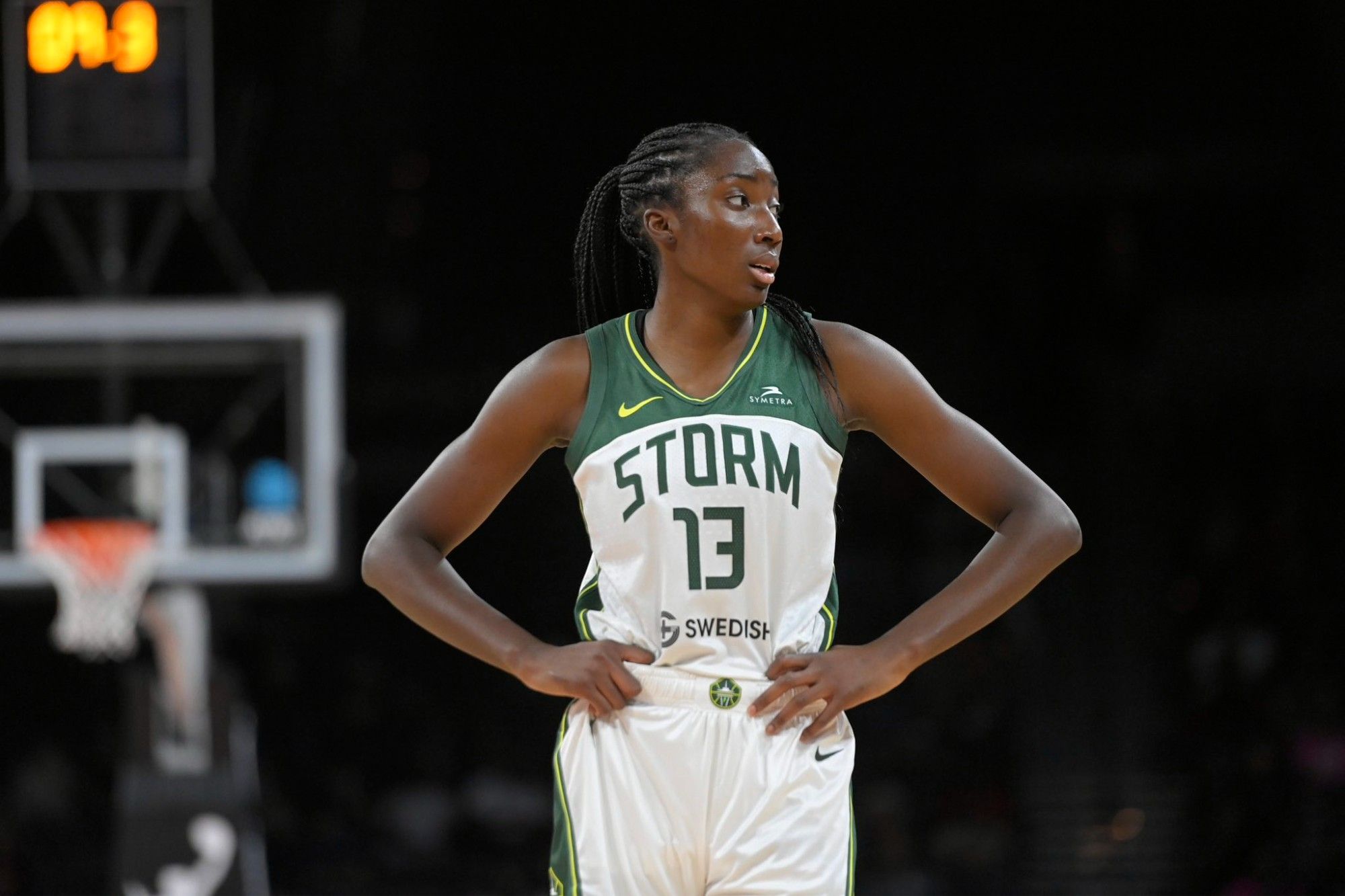 Storm Player Magbegor Exits Today's Game Against Wings Due to Eye Injury