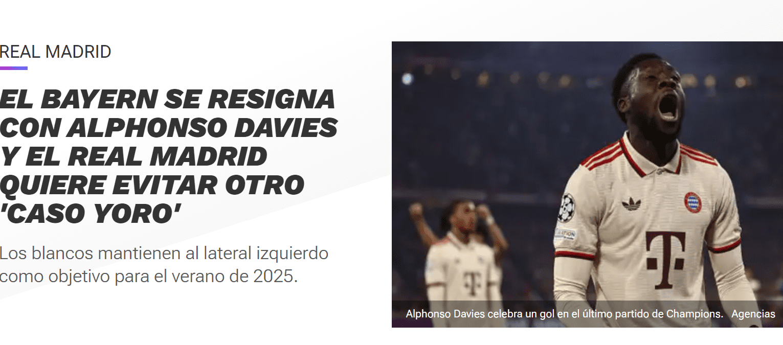 Spanish Media: Bayern Munich Abandons Renewal Talks with Davies; Real Madrid to Act Early to Avoid Tchouaméni-style Fiasco