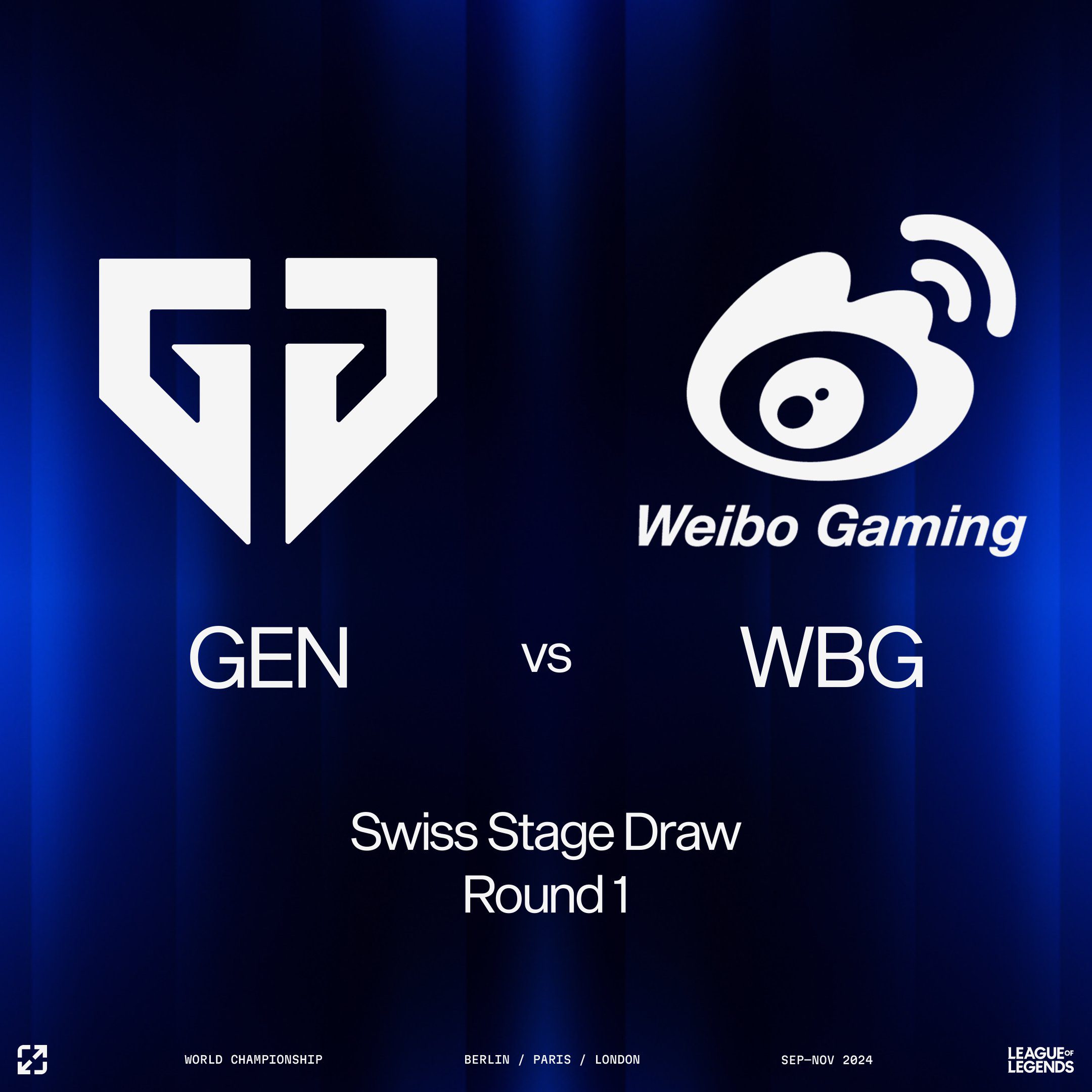 Global Finals Swiss Wheel Draw: TES Meets T1 Again, GENG Faces WBG, BLG, LNG Takes on European and American Teams