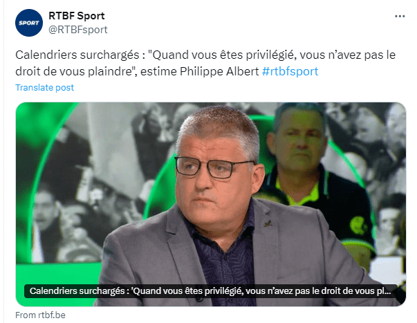 What do you think? Belgian football legend: players enjoying high salaries have no right to complain about a congested schedule