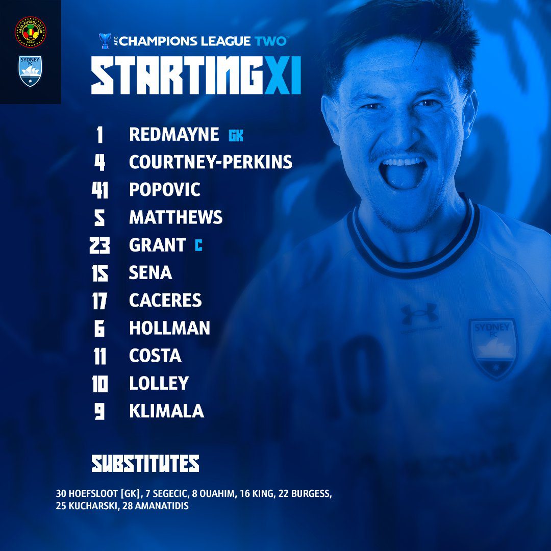 Kaya FC vs Sydney FC Starting Lineups: Yamazaki Kai Sho Starts, Rolly and Kriemahler Play